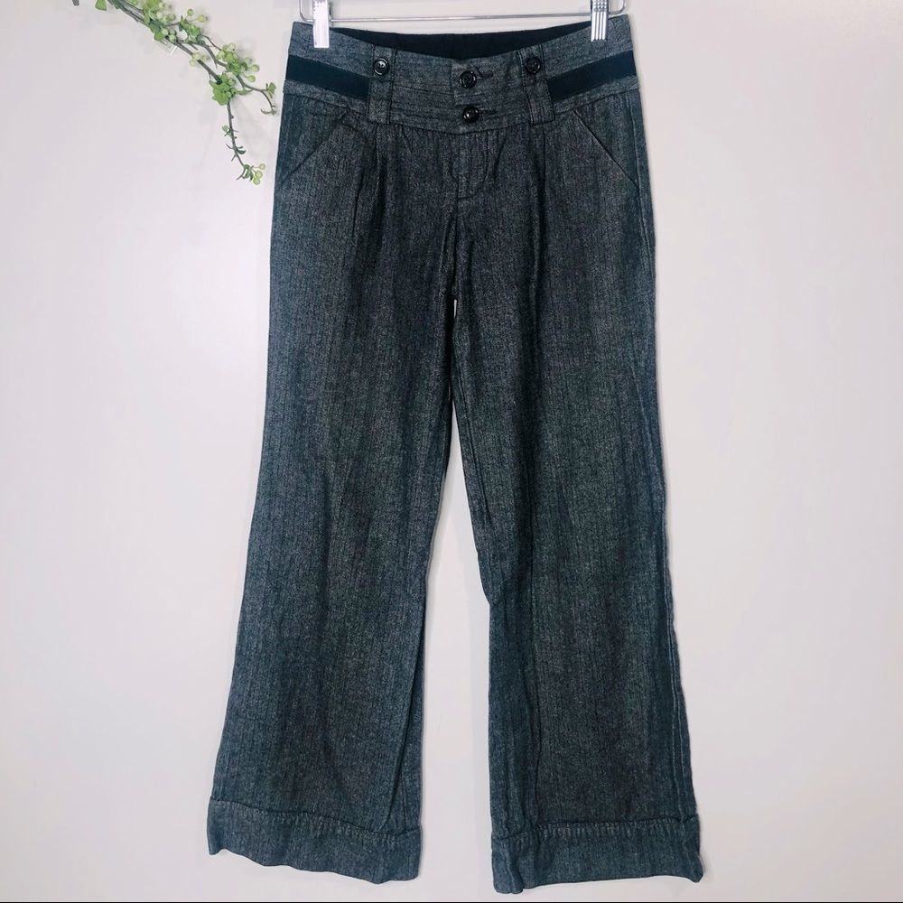 Anthropologie Cidra Blue Herringbone Trouser Pants